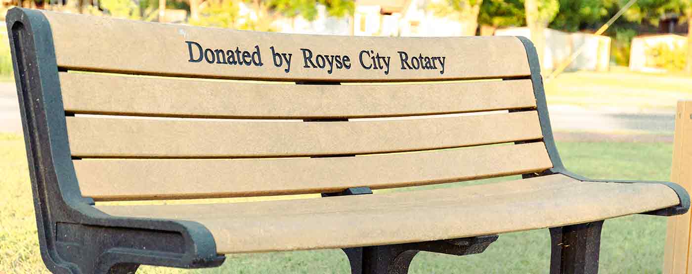 park bench in Royse City, TX
