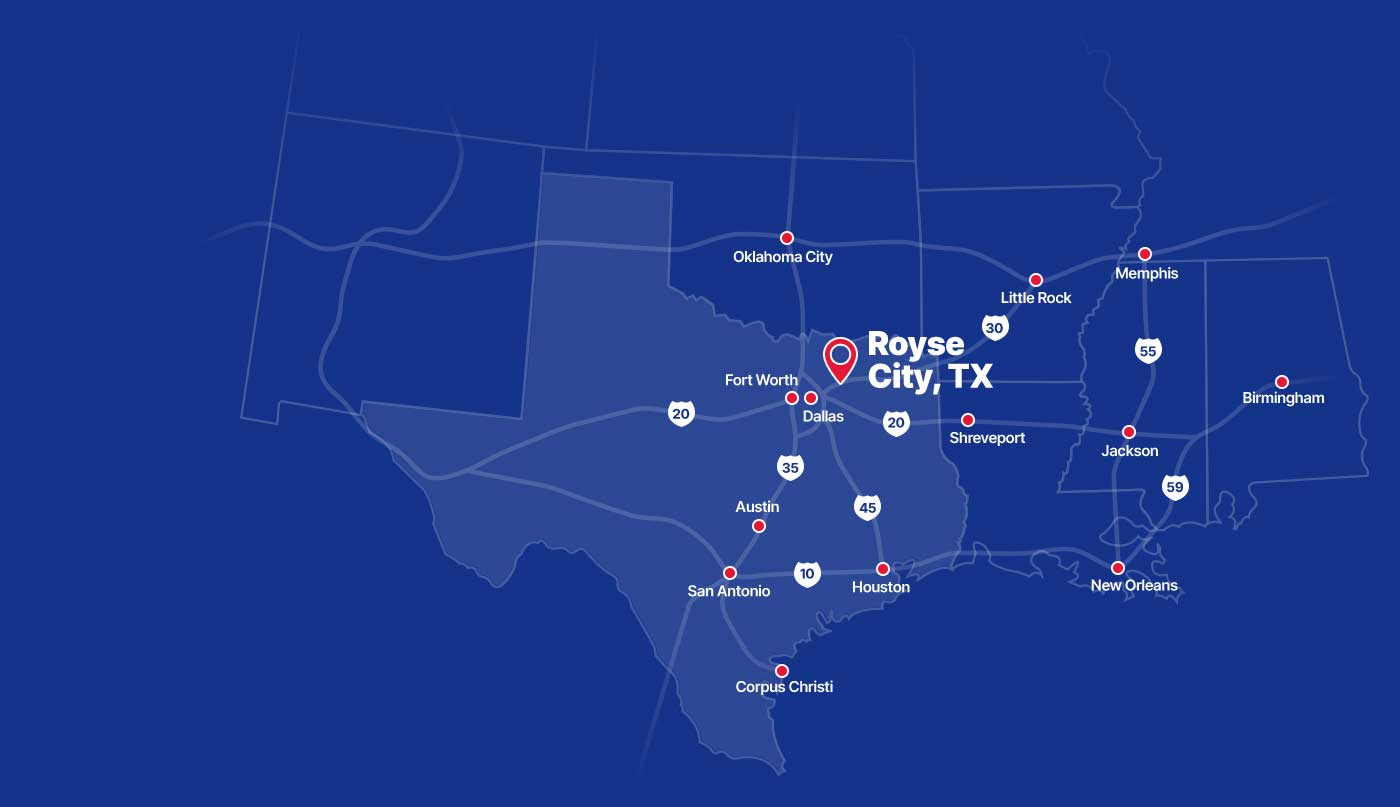 Royse City, TX regional map